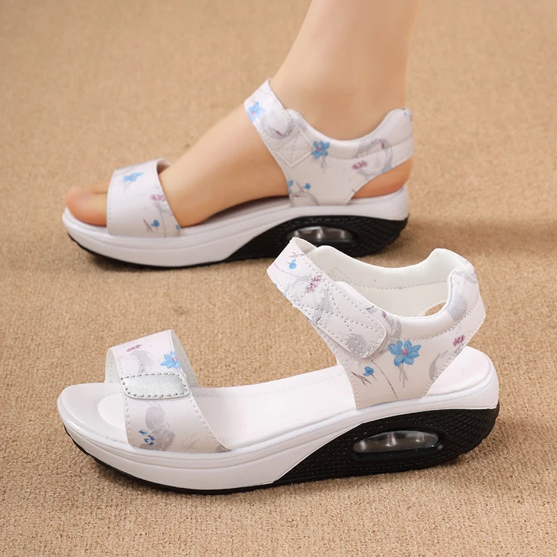 Sandales Plateforme Femme Confort Cuir Plage Sport | MDN