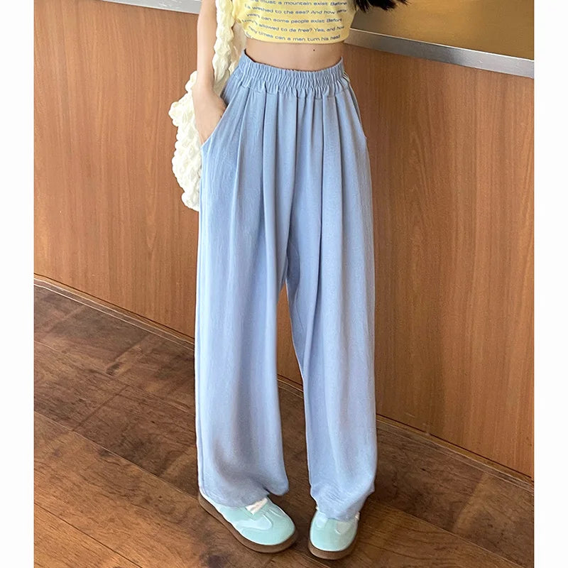 Pantalon Plissé Soie Glacée Taille Haute | MDN Store