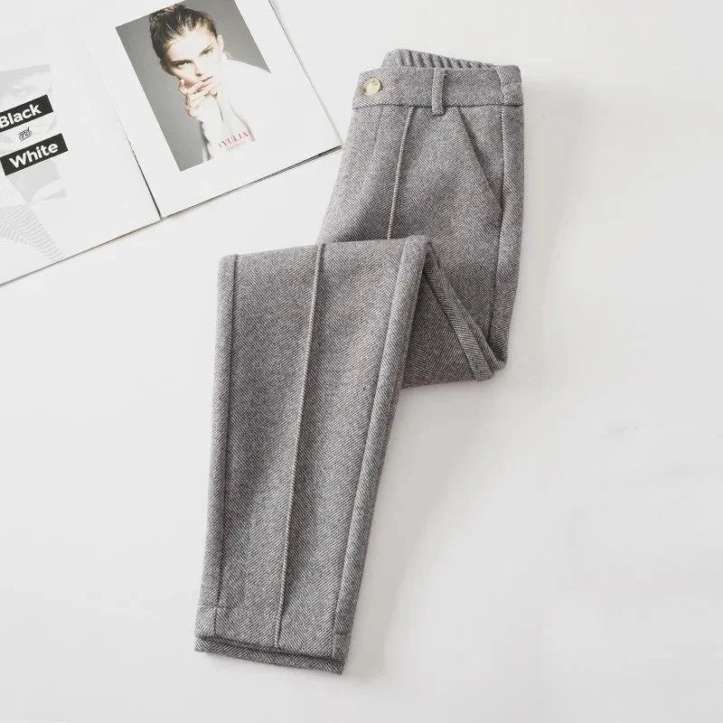 Pantalon Femme Laine Taille Haute Velours Hiver Chaud | MDN Store