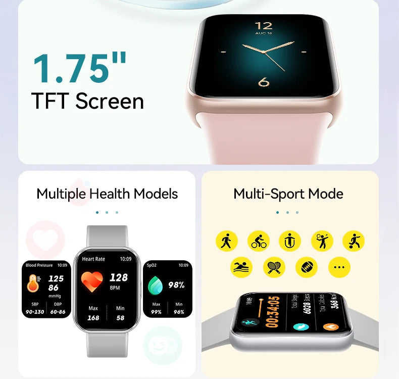 Montre Connectée 1.75" Assistant IA Appels BT IP68 | MDN Store