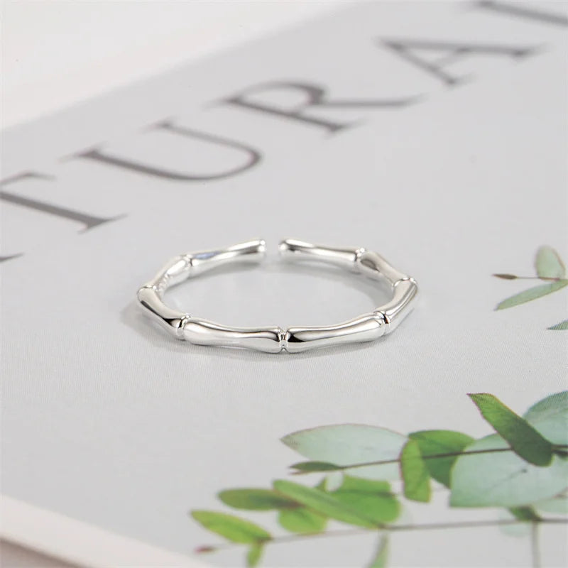 Bague Bambou Minimaliste Ajustable Femme | MDN