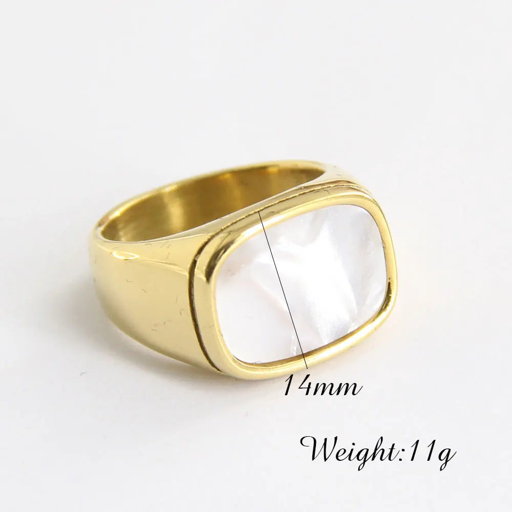 Bague Chevalière Acier Plaqué Or 14K Dôme | MDN Store