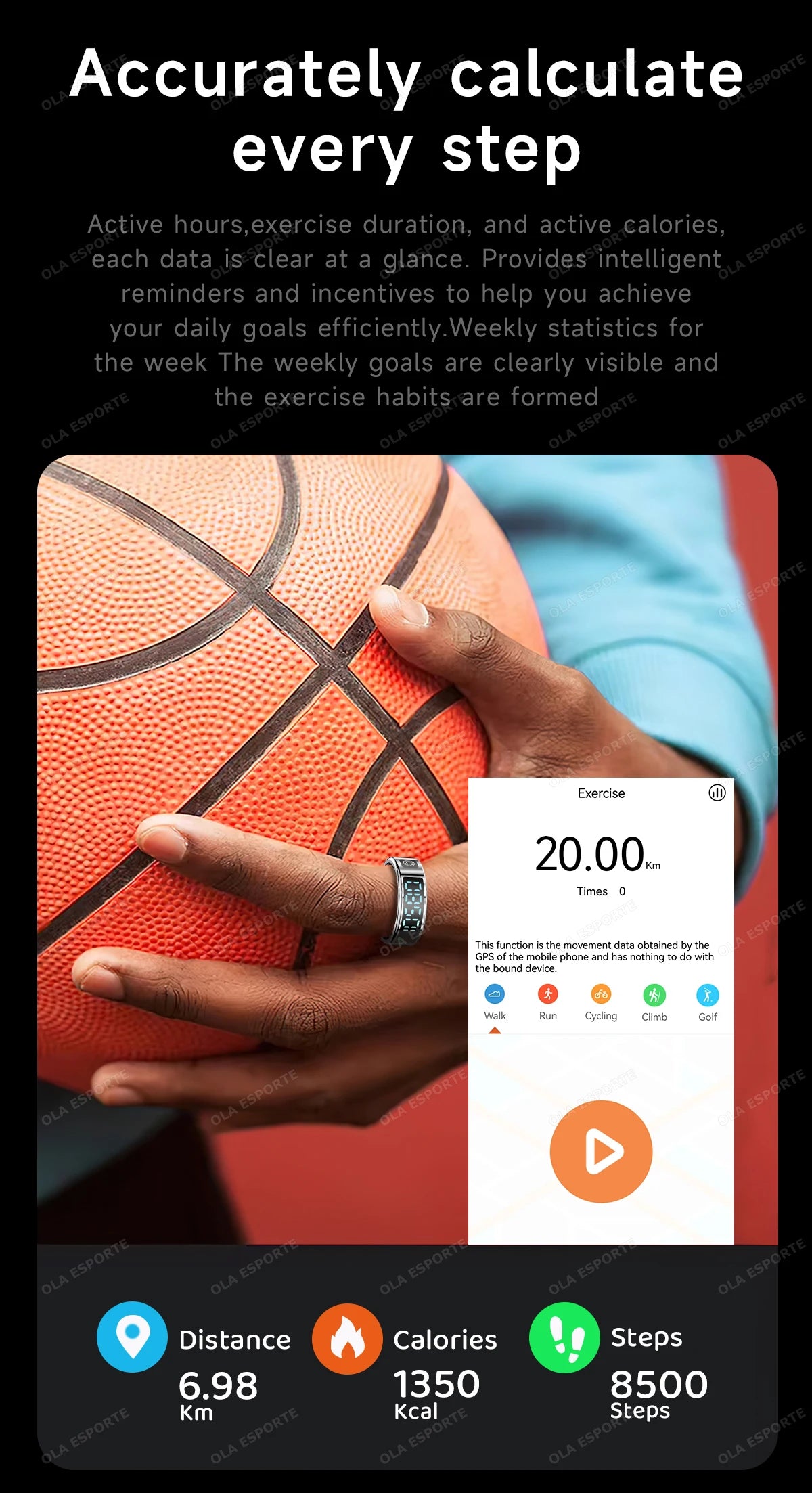Bague Connectée Écran Tactile Charge Sans Fil Étanche 5ATM | MDN Store