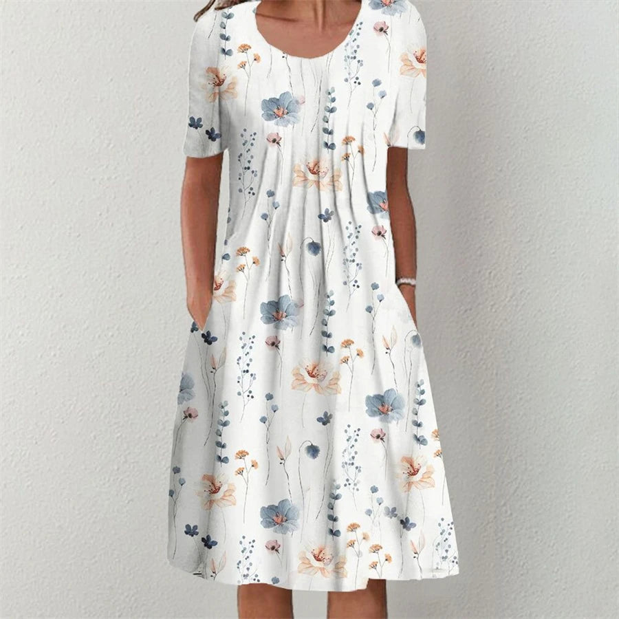 Robe Élégante Femme Manches Courtes Decontractee | MDN Store