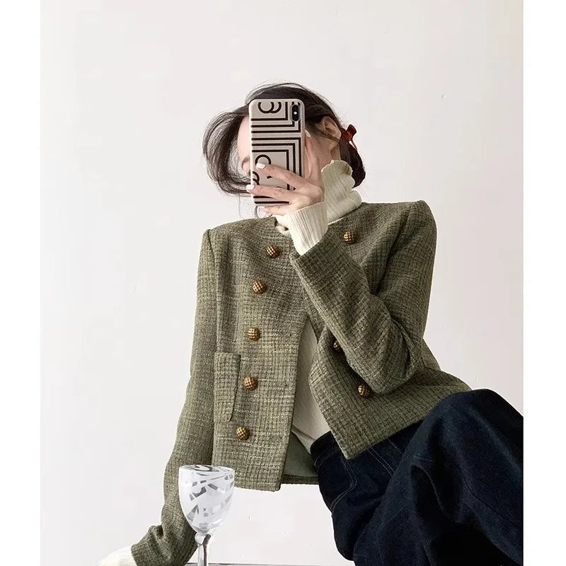Veste Courte Vintage Pois Style Français | MDN Store