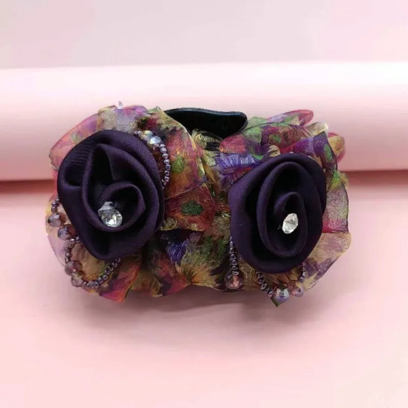 Pince à Cheveux Crabe Fleurie - Accessoire Cheveux Élégant et Pratique | MDN Store