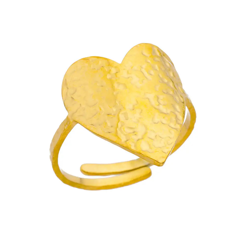 Bague Géométrique Acier Doré Ajustable | MDN Store