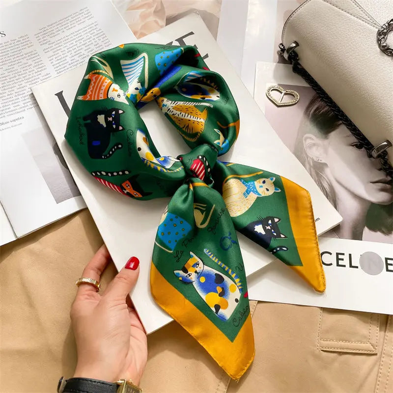 Foulard Carré Soie Floral Femme 70x70cm | MDN Store