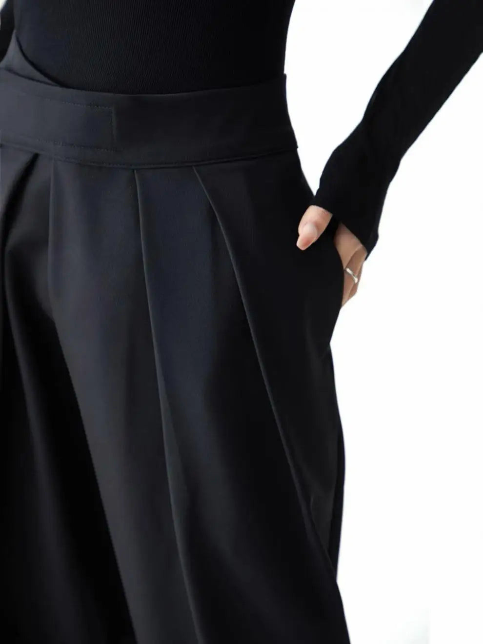 Pantalon Costume Noir Femme Homme Taille Haute - Unisexe Bureau Minimaliste Y2K | MDN