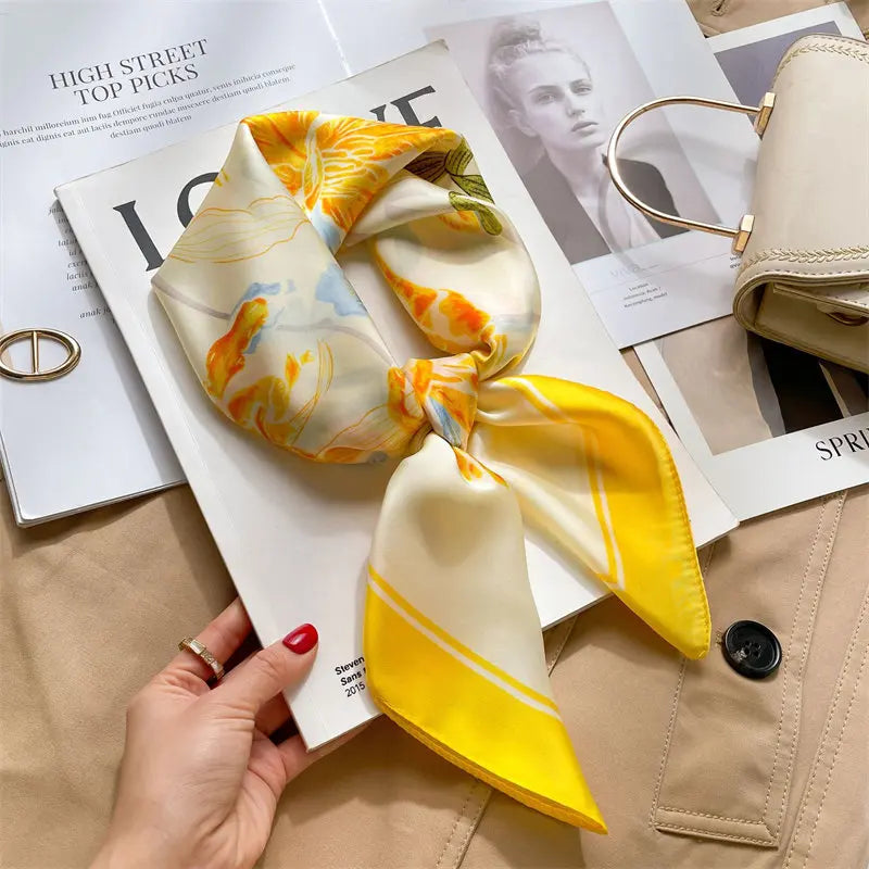 Foulard Carré Soie Floral Femme 70x70cm | MDN Store