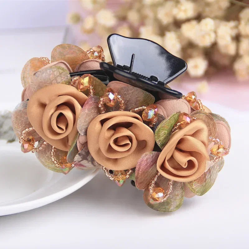 Pince à Cheveux Crabe Fleurie - Accessoire Cheveux Élégant et Pratique | MDN Store