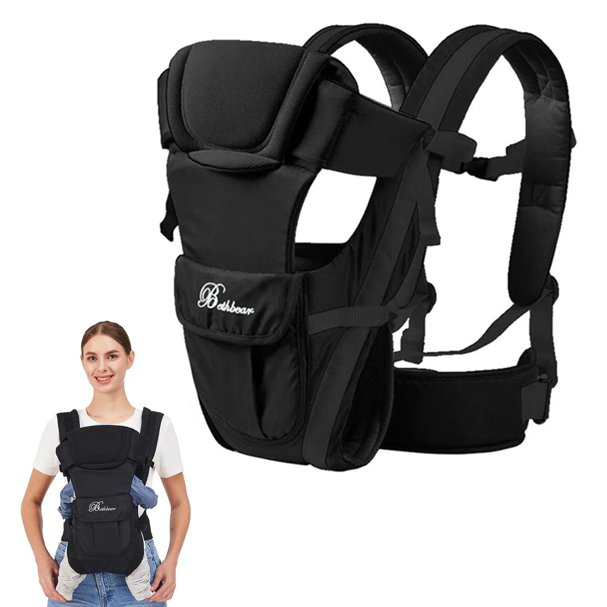 Porte-Bébé Ergonomique 4-en-1 Ajustable Nouveau-né Bambin | MDN