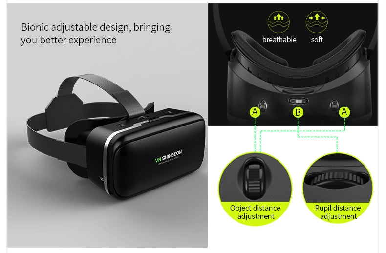 Casque VR Shinecon 10.0 - Lunettes 3D Réalité Virtuelle pour Smartphone | MDN