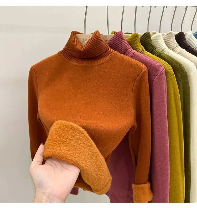 Pull Col Roule Femme Polaire Epais Manches Longues 8 Coloris | MDN Store