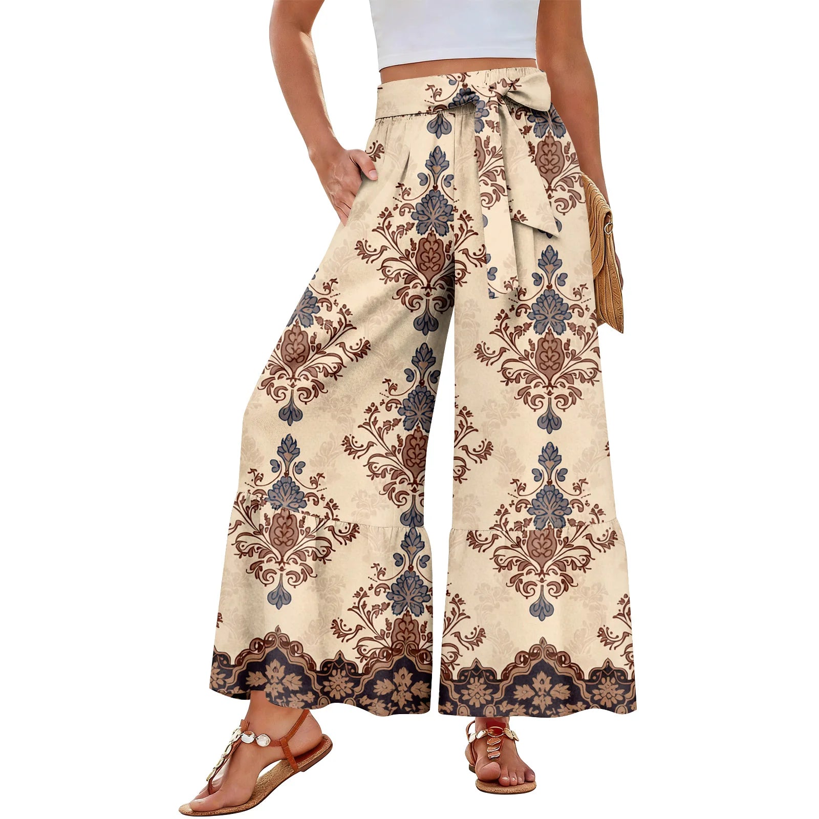 Pantalon Bohème Imprimé Floral Femme | MDN Store