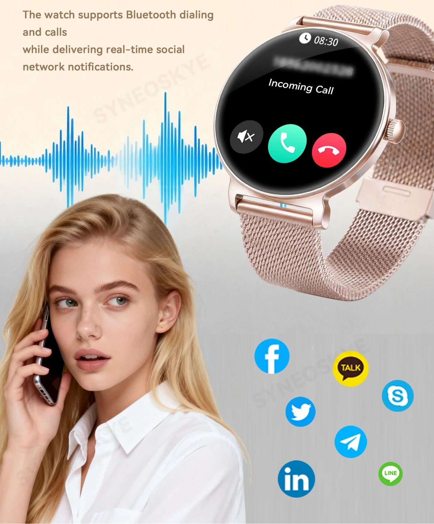 Montre Connectée Femme Luxe 1.27" Bluetooth | MDN