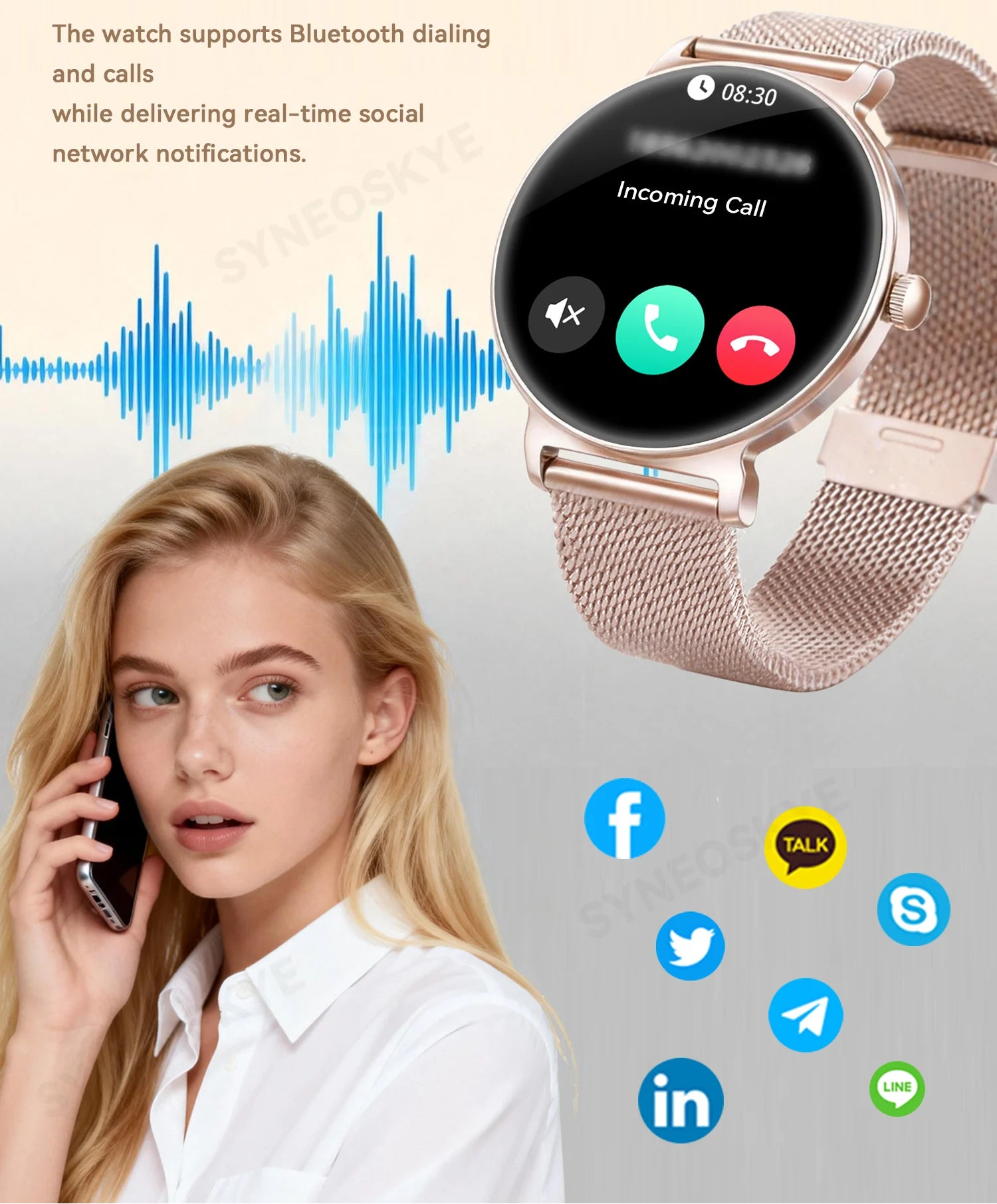 Montre Connectée Femme Luxe 1.27" Bluetooth | MDN Store