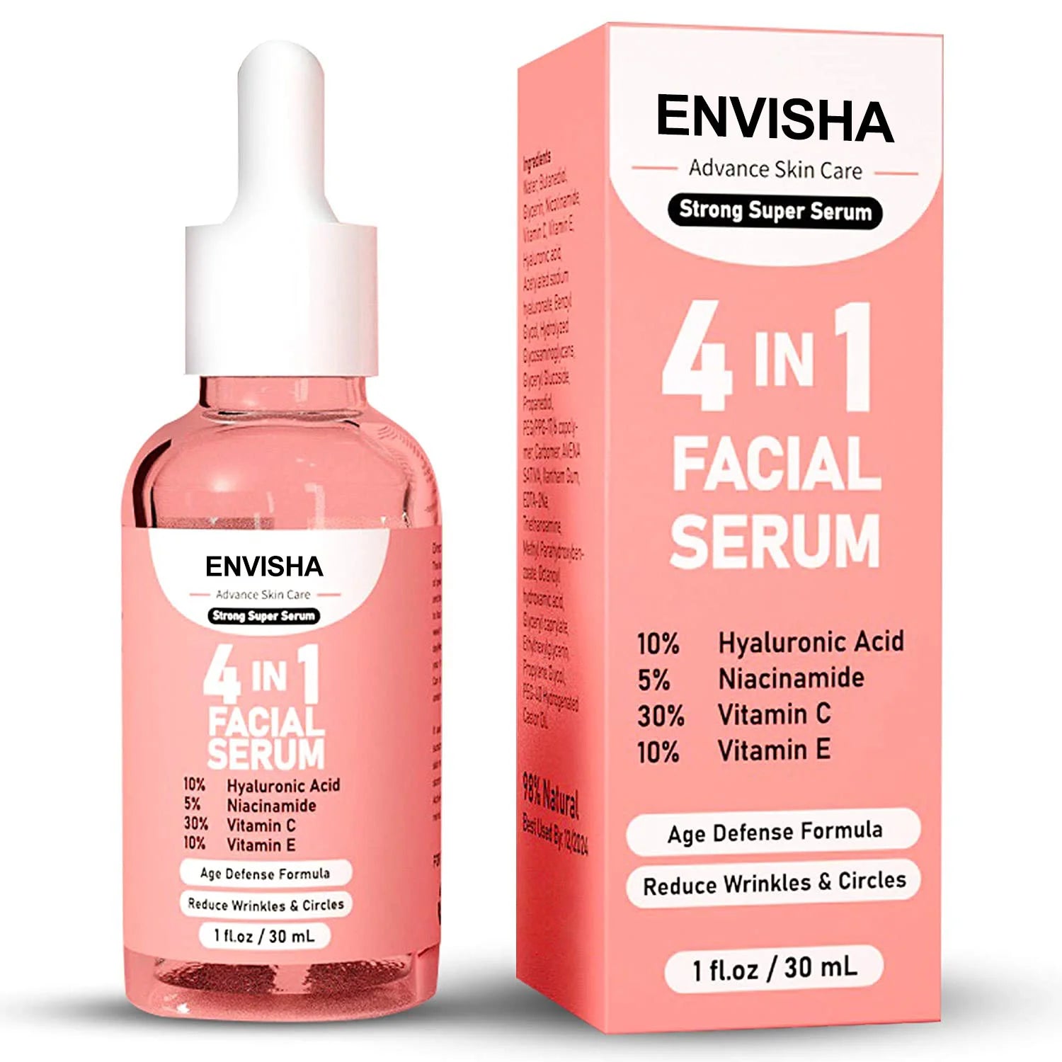 Sérum Visage 4 en 1 Acide Hyaluronique Niacinamide Vitamine C Anti-Rides | MDN Store
