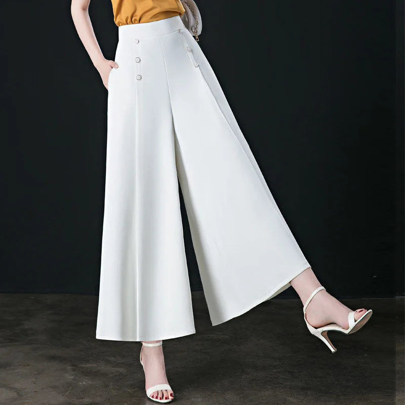 Pantalon Large Femme Vintage Café Taille Haute | MDN Store