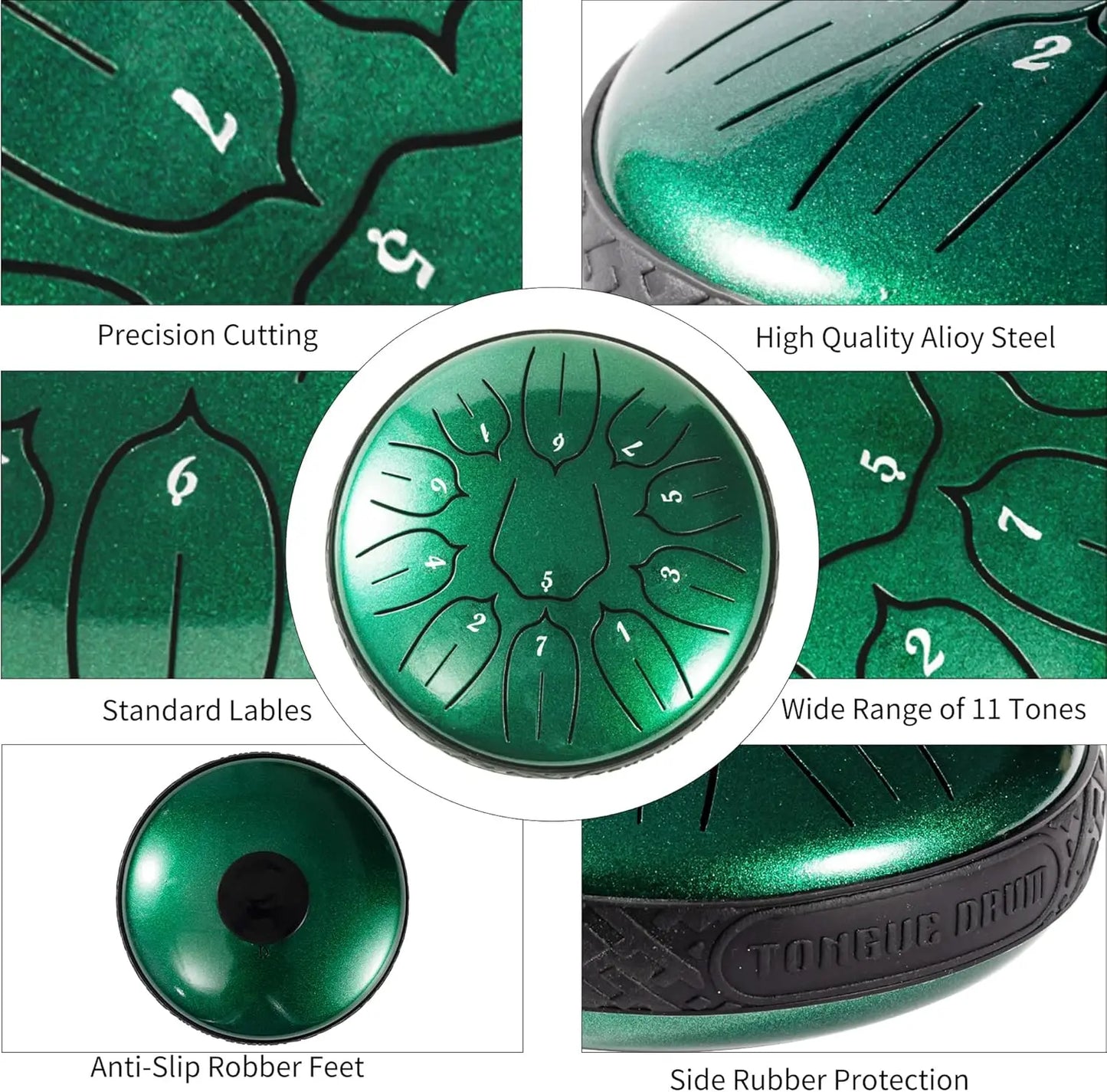 Tambour Langue Acier HLURU 6 Pouces 11 Notes - Instrument Méditation Yoga | MDN