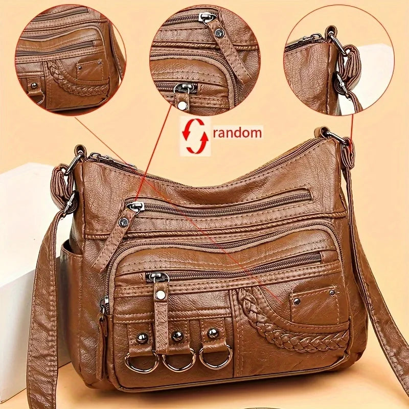 Sac Bandoulière Vintage Multi-Poches Femme Voyage Bureau | MDN Store