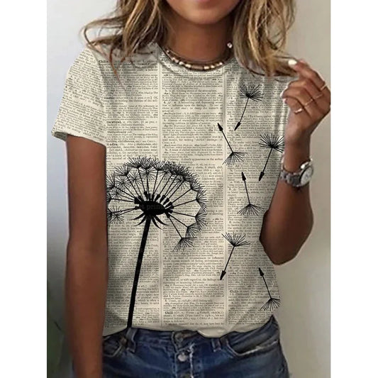 T-shirt Fleurs Colorées 3D Oversize Femme | MDN