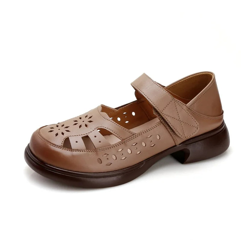 Sandales Cuir Plates Bout Fermé Lorilury | MDN Store