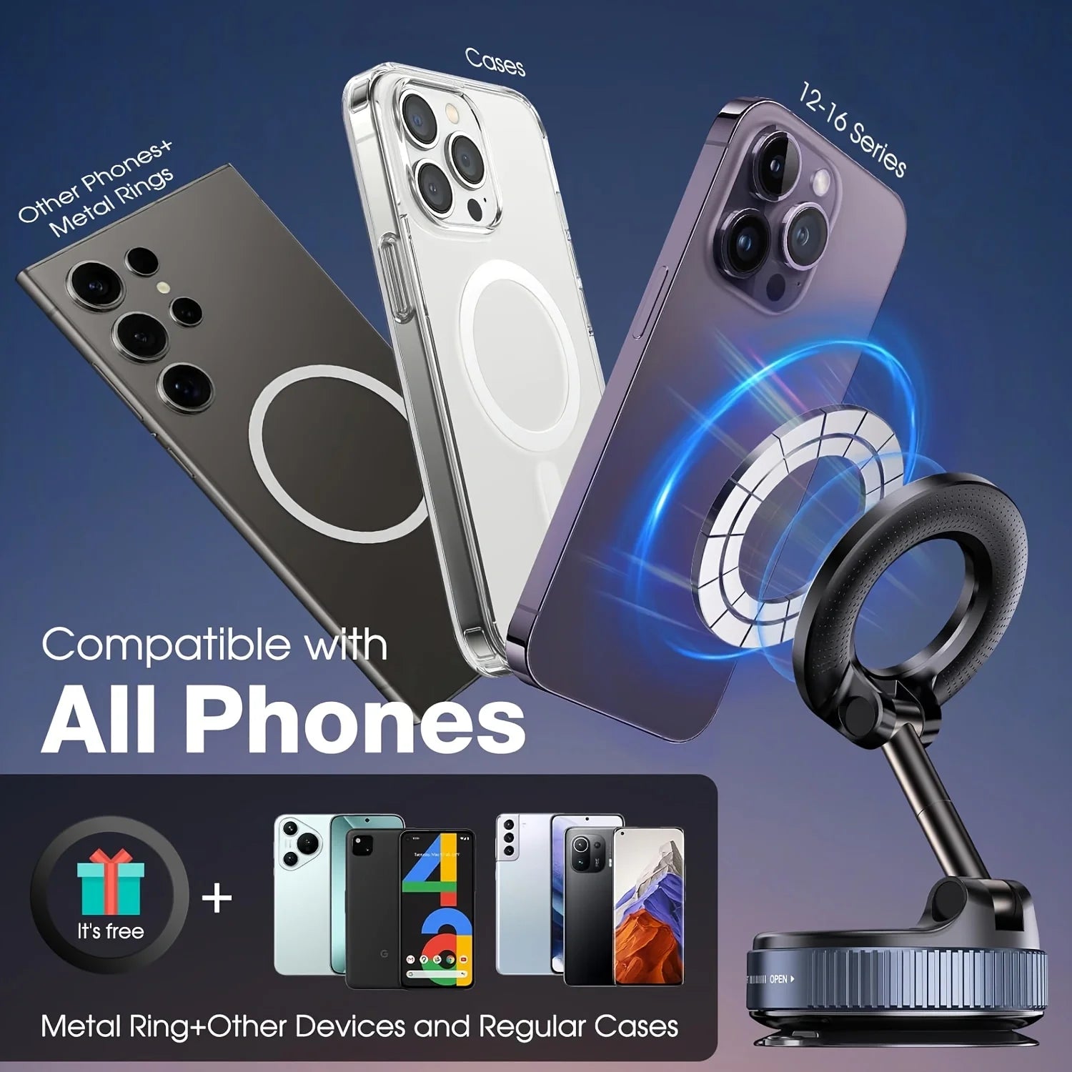 Support Téléphone Magnétique Voiture 360° Compatible MagSafe | MDN Store