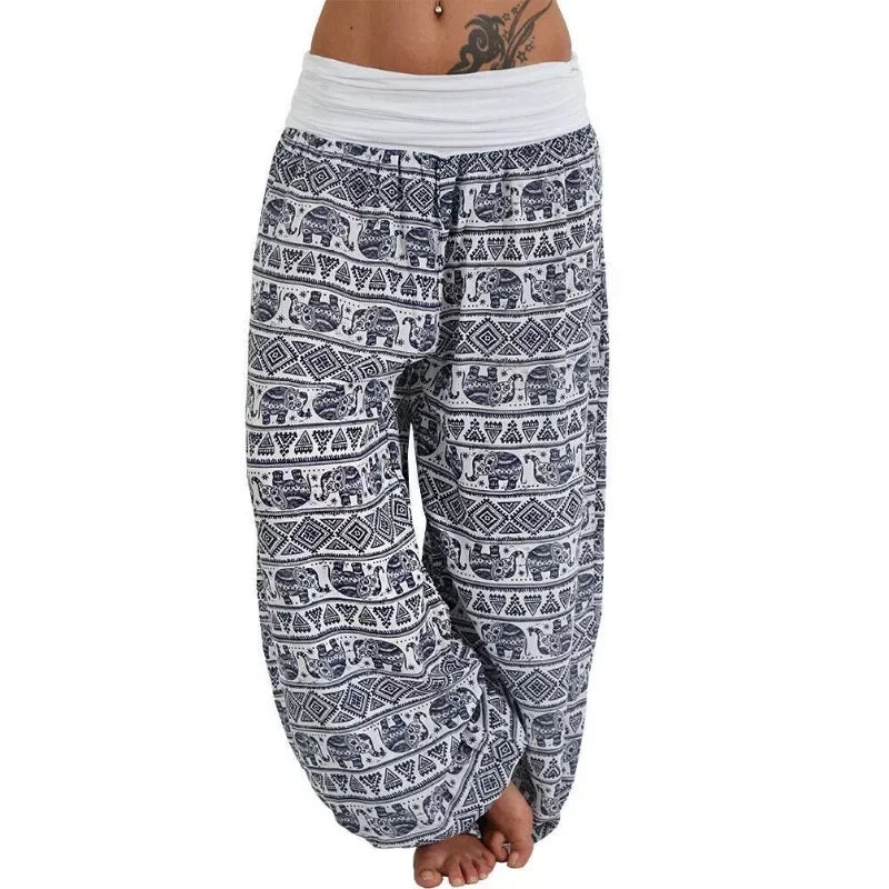 Pantalon Harem Femme Imprimé Géométrique Rouge | MDN Store