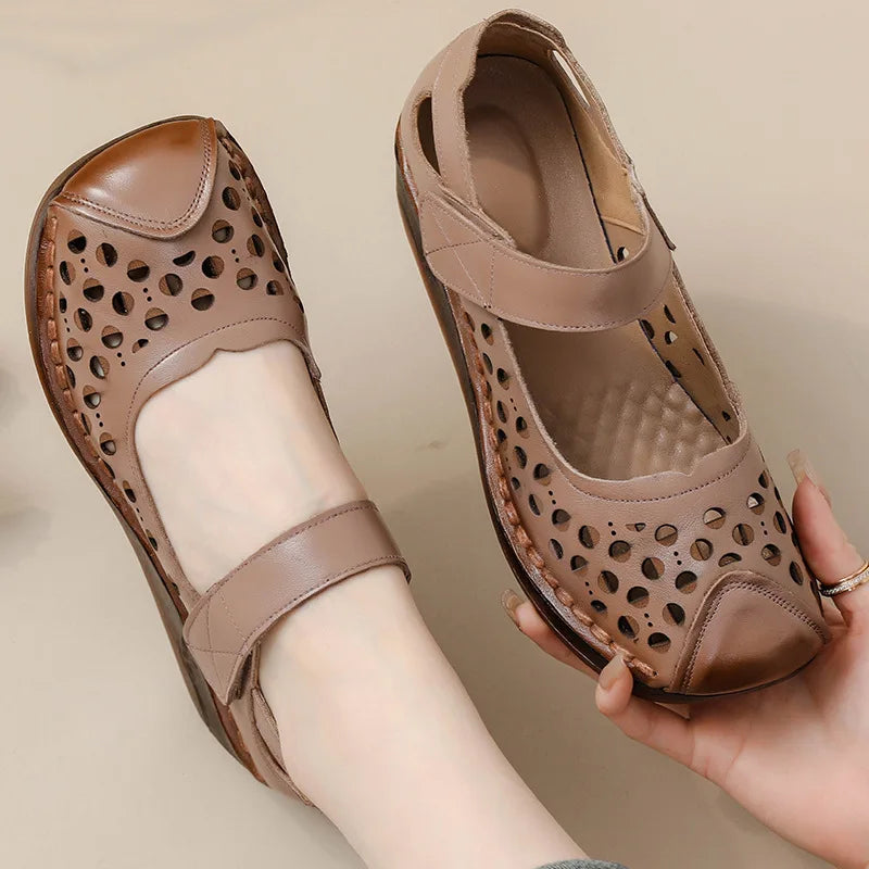Sandales Cuir Plates Bout Fermé Lorilury | MDN Store