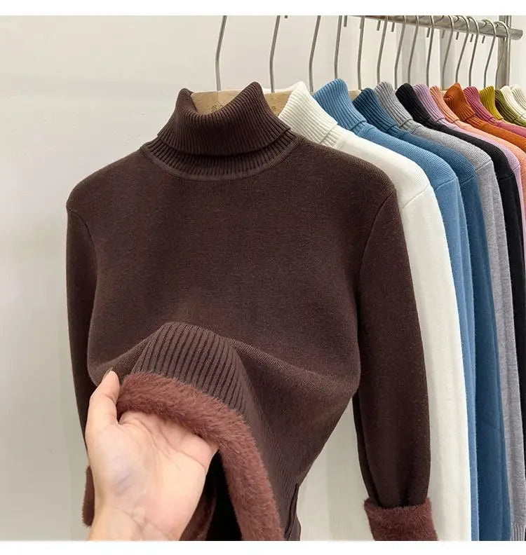 Pull Col Roule Femme Polaire Epais Manches Longues 8 Coloris | MDN Store