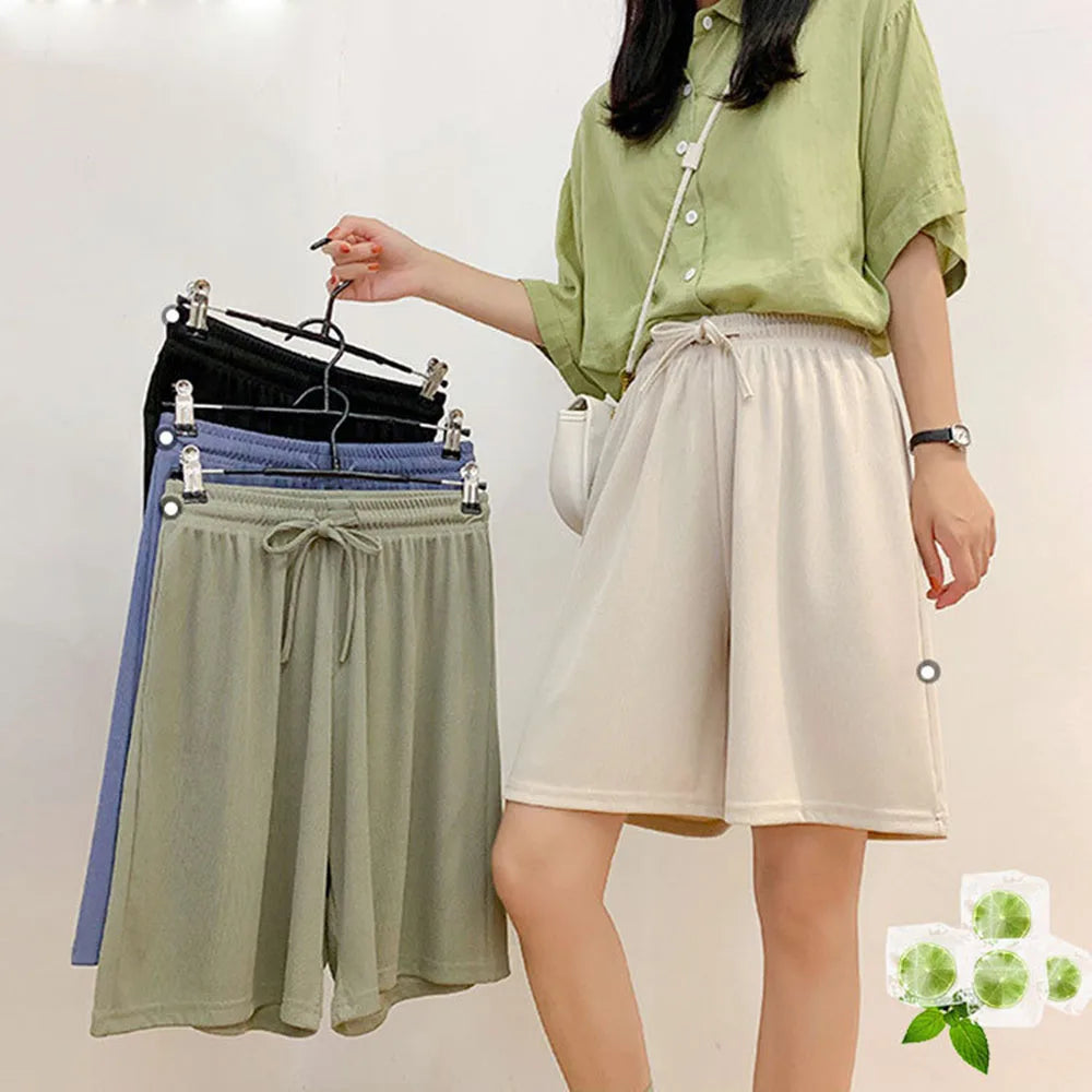 Short Femme Sport Taille Haute Soie Glacée | MDN