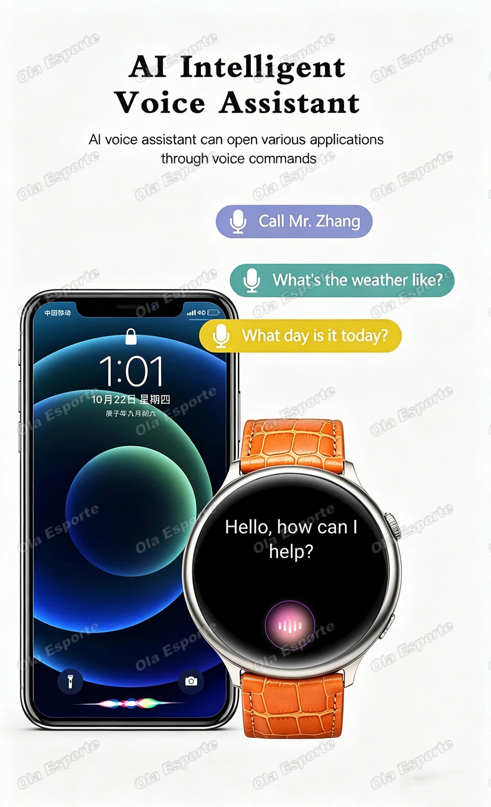 Montre Connectee Sport Assistant Vocal Bluetooth 5.3 Ecran 1.5 Pouce | MDN Store 25