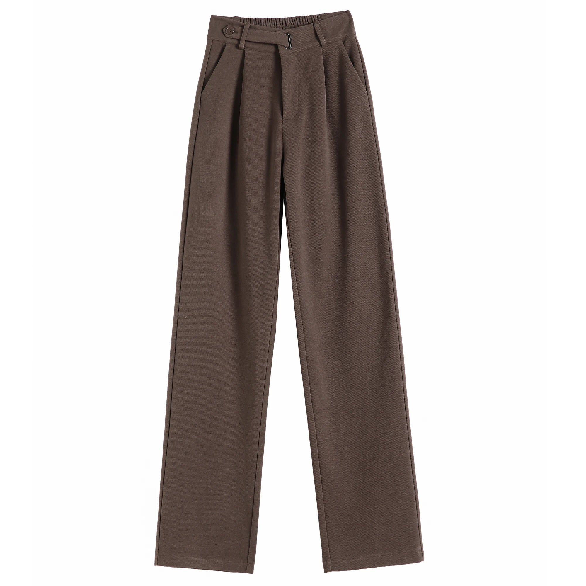 Pantalon Laine Large Femme Boutons Milk Tea | MDN Store
