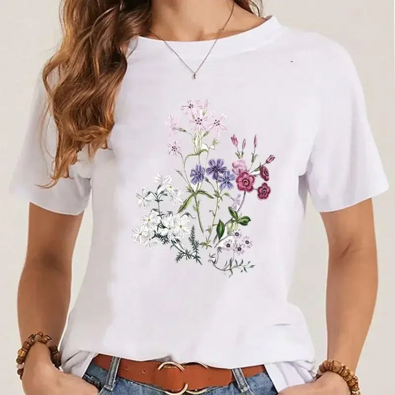 T-shirt Fleurs Printemps Style 90s Femme | MDN