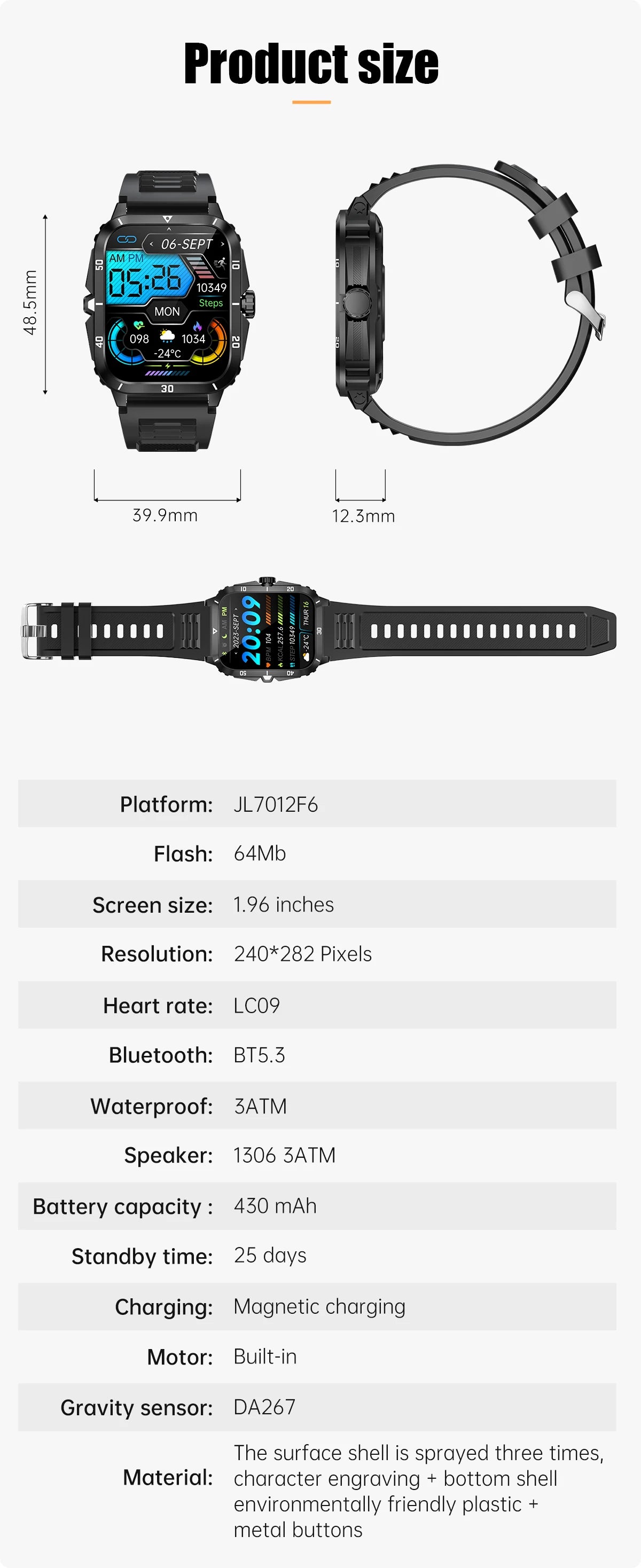 Montre Connectée Sport 1.96" Appels Bluetooth Étanche | MDN Store