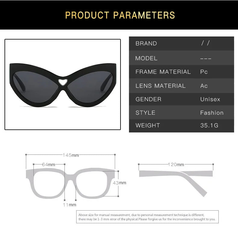 Lunettes Soleil Cat Eye Papillon Y2K | MDN Store