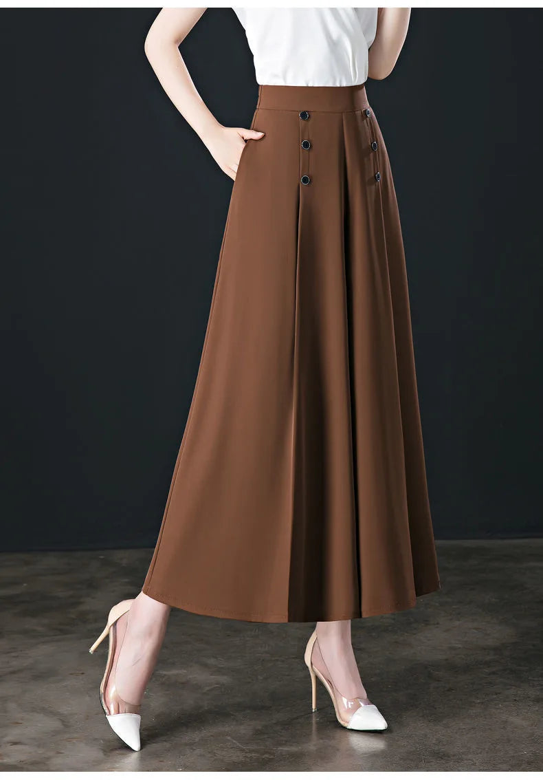Pantalon Large Femme Vintage Café Taille Haute | MDN Store