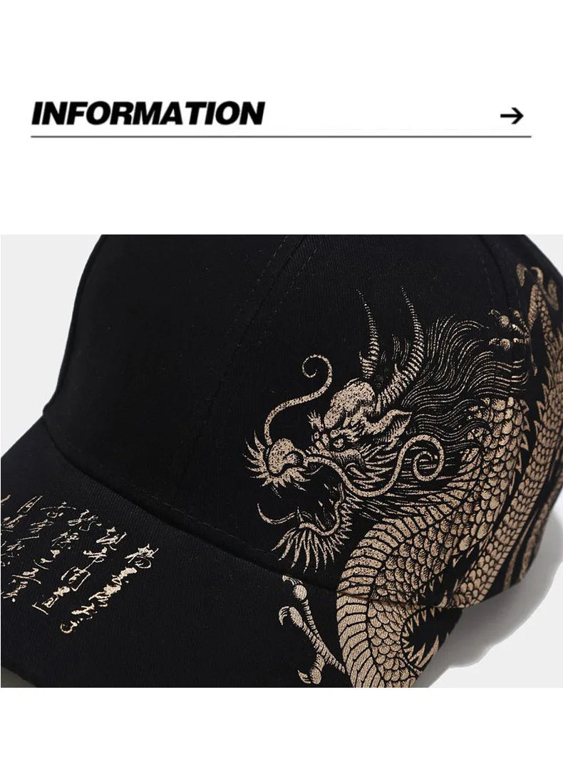 Casquette Baseball Dragon Style Chinois Femme Coton Reglable | MDN Store 25