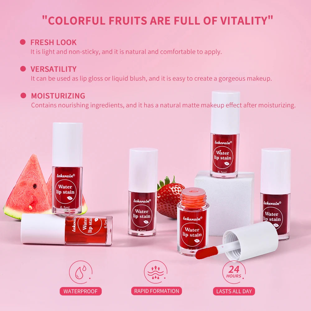 Teinture Lèvres Aqua 6 Couleurs Hydratant Longue Tenue Waterproof Lèvres Joues | MDN
