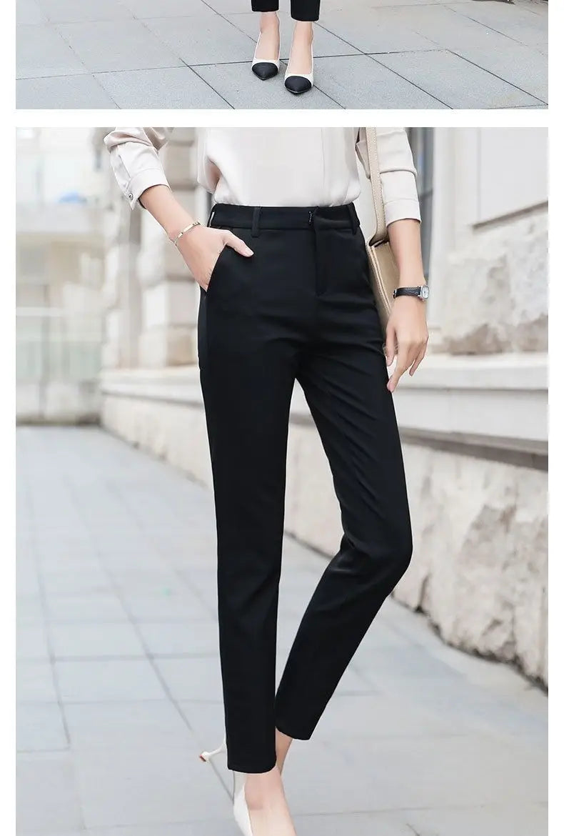 Pantalon Costume Taille Haute Slim Noir | MDN Store