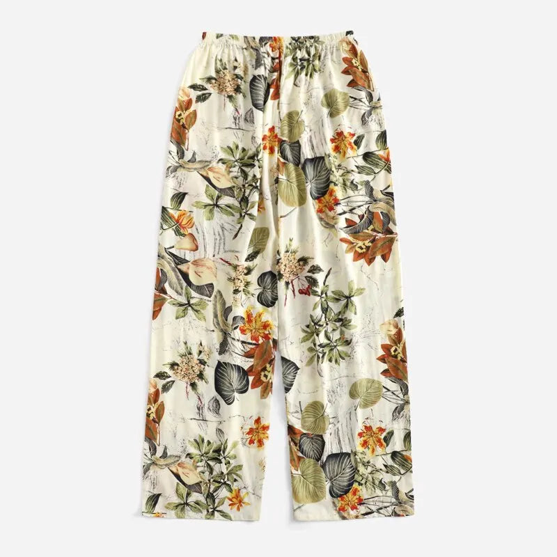 Pantalon Femme Décontracté Ample Jambe Grande Plage Ete Taille | MDN Store