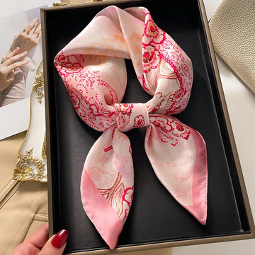Foulard Carré Soie Imprimé Voyage 70x70cm Femme | MDN Store