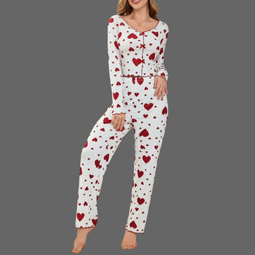 Pyjama 2 Pièces Cœurs Manches Longues | MDN Store