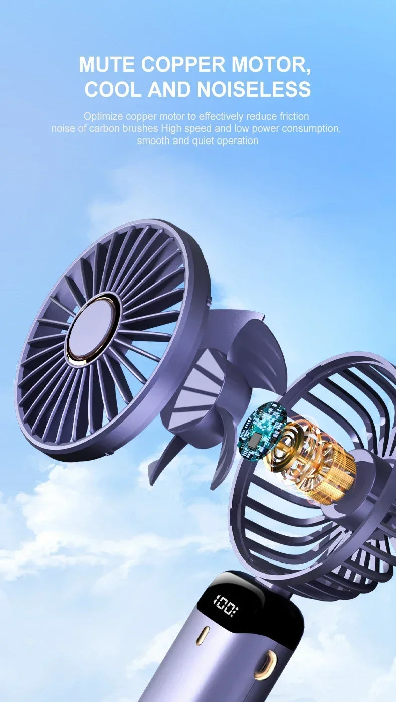 Mini Ventilateur de Cou Portable USB 5 Vitesses 1800mAh Ecran LED | MDN Store 25
