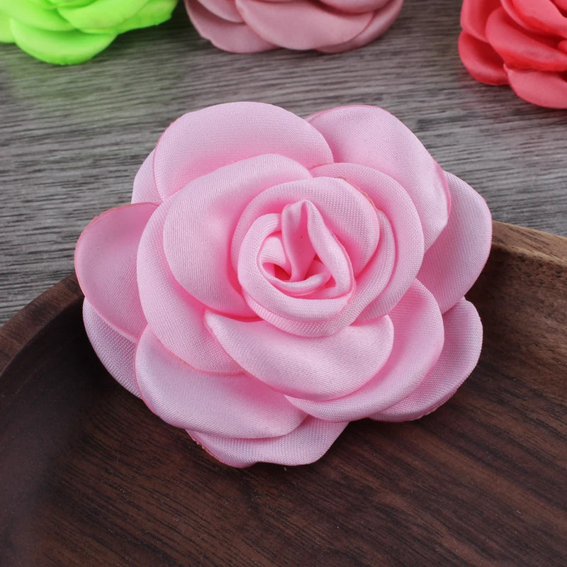 Lot de 10 Fleurs en Satin 6cm - Accessoires Cheveux Mariage | MDN Store