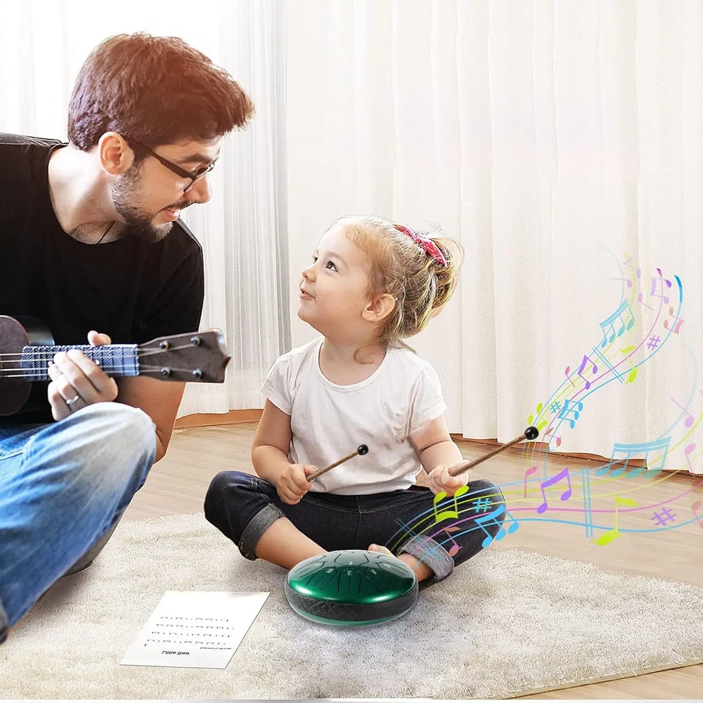 Tambour Langue Acier HLURU 6 Pouces 11 Notes - Instrument Méditation Yoga | MDN