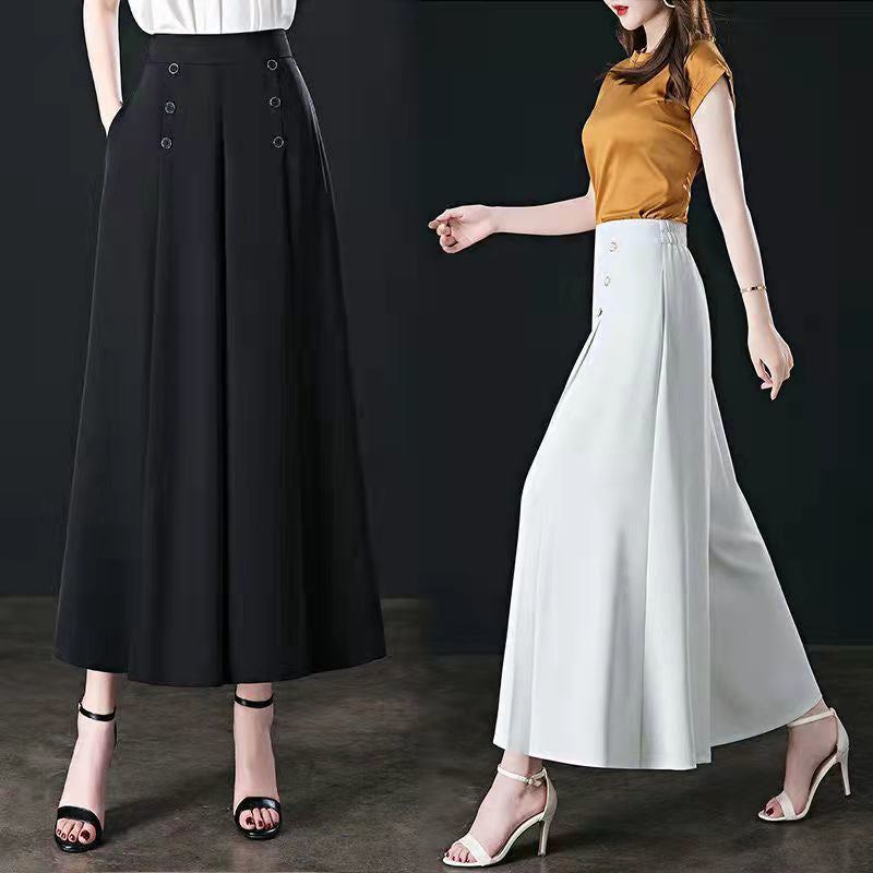 Pantalon Large Femme Vintage Café Taille Haute | MDN Store