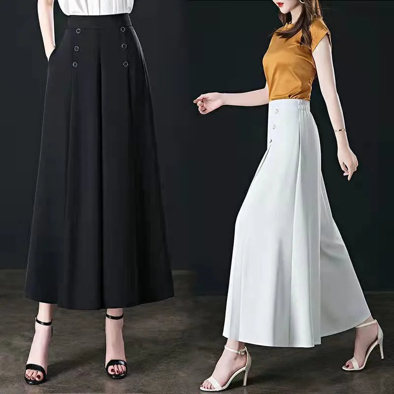 Pantalon Large Femme Vintage Café Taille Haute | MDN Store
