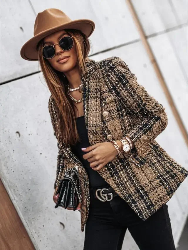 Veste Blazer Imprimée Double Bouton | MDN Store